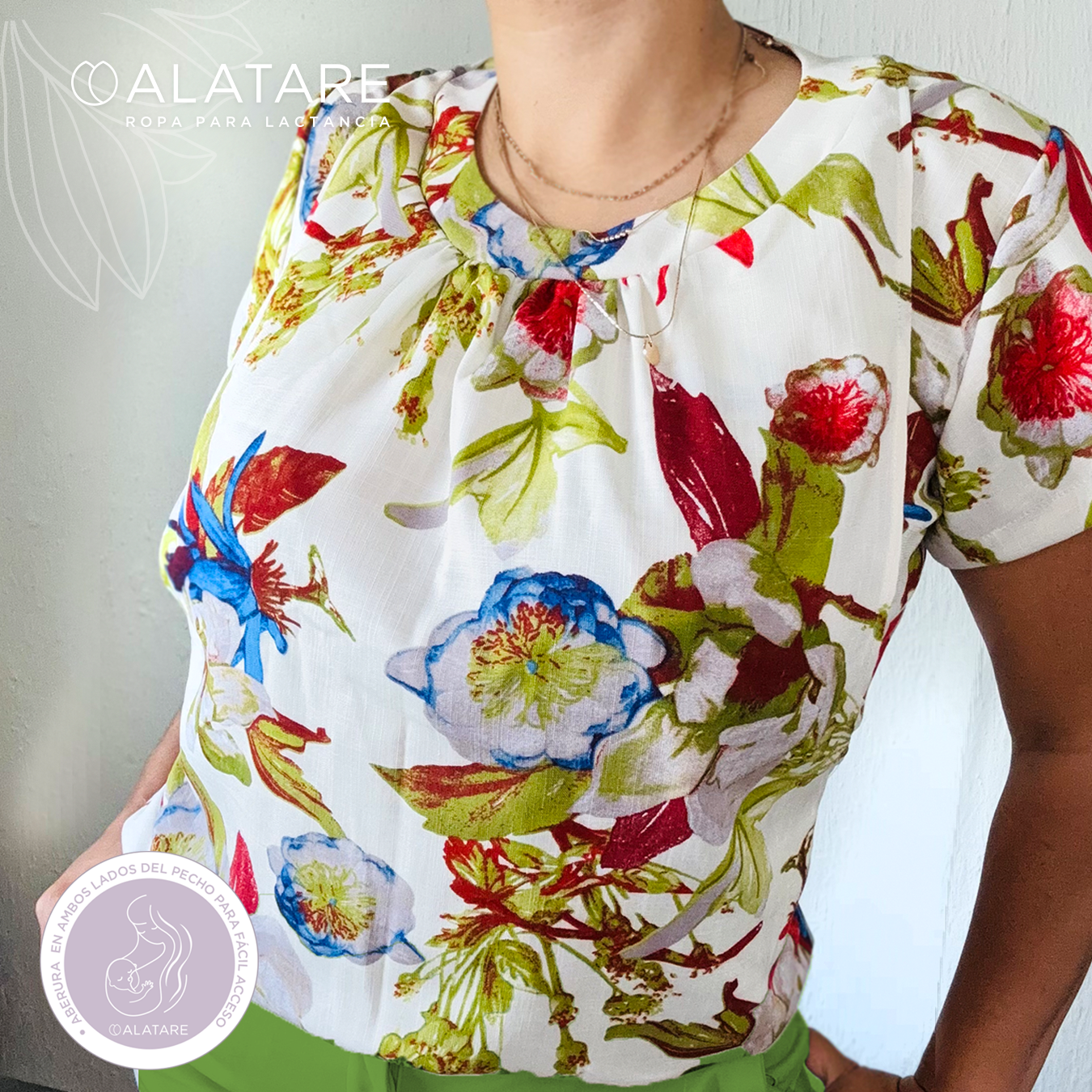Blusa de lactancia Azucena ESTAMPADO TROPICAL